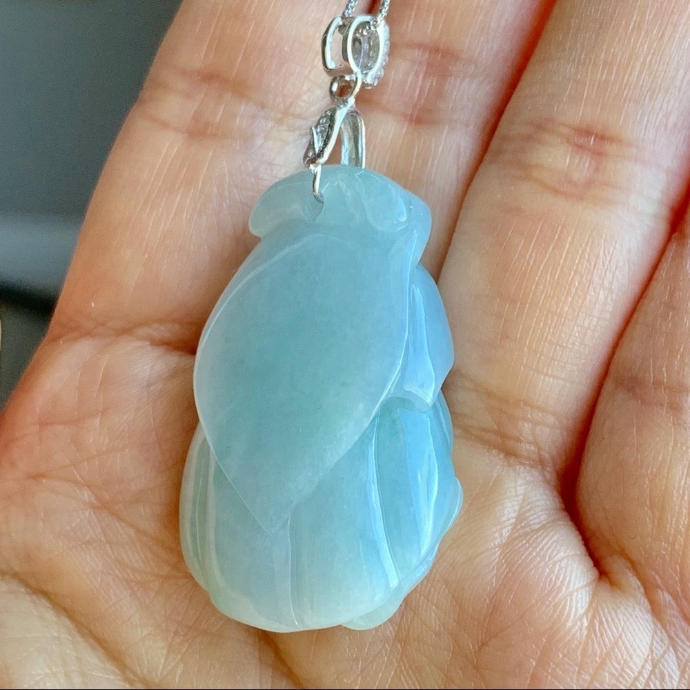 💚JADE Career Luck - Lotus flower Jade Pendant Necklace - Picture 8 of 8